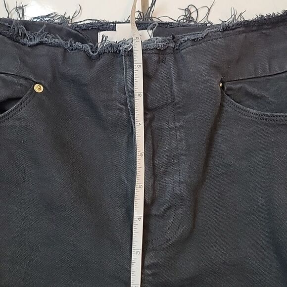 Frame Denim Women's Cut off waist mini boot slit denim in film noir size 28 - Picture 8 of 10